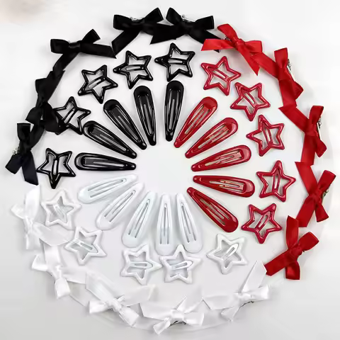 18/27/45Pcs Trendy Star Bow Waterdrop Combo Hair Clip Y2K Style Hair Clips For Women BB Clip Hairpin