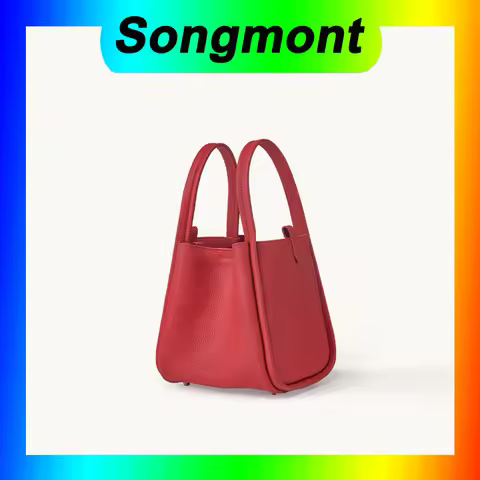 Songmont small and medium vegetable basket new lock buckle head layer cowhide large capacity commuti