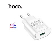 Củ sạc Hoco C109A sạc nhanh 18W QC3.0 chân cắm EU 1 cổng USB chất liệu PC cao cấp