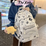 Lovely fashionable women's school backpack with pacha dog pattern, thick material, Korean style, man