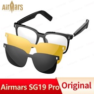 Airmars SG19 Pro Smart Sunglasses Bluetooth 5.4 Headset With 2 Magnetic Clip On Sunglasses Polarized