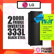 [SAVE4.0] Lg 2 Door fridge GN-C372SXCC refrigerator 333L Black Steel Inverter Refrigerator / Peti Se