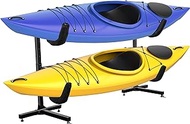 RaxGo Freestanding Kayak Rack, Heavy Duty Storage for Two-Kayak, SUP, Canoe &amp; Paddleboard for Indoor, Outdoor, Garage, Shed, or Dock, Adjustable Height