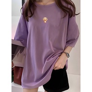 2Q4120 Tshirt Women's Plus Size Fashion T Shirt Simple Design with Cute Cartoon Creature S