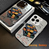 HP Rubik's Cube Line Compatible For IPhone Phone Case,11 12 13 14 15 IPhone15 14 13 12 11 Pro Max,15