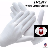 TRENY White Hand Glove Cotton Sarung Tangan Cotton for Work Beauty Fashion Costume Jewelry Eczema