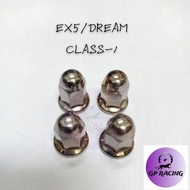 (4 PCS) HONDA EX5/ DREAM/ CLASS-1 CYLINDER HEAD NUT M7 LONG NUT 4 PIECES (CHROME) "GP RACING"