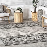 nuLOOM Lana Striped Indoor/Outdoor Area Rug, 7' 6" x 10' 9", Grey