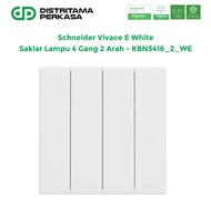 Schneider Vivace E Hotel Light Switch 4 Gang 2 Way White - KBN3416_2_WE