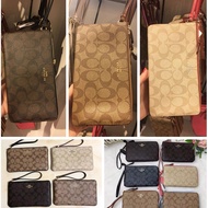 （现货） ♞Hot Sale COACH Women wallet double-layer clutch bag coin purse double compartment clutch large capacity
