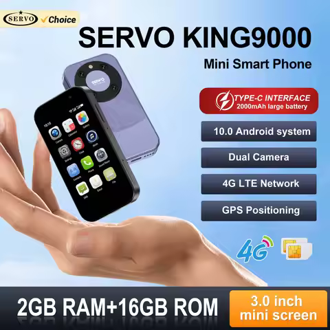 SERVO KING9000 4G LTE Android Mini Smartphone 3.0-inch Screen Dual SIM 2GB+16GB WiFi Bluetooth Play 