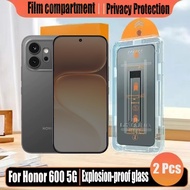 1- 2 Pcs Simple Paste Anti-spy Tempered Glass Privacy Screen Protector For Honor 600 Pro 5G Protecti