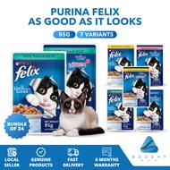 [Bundle of 24] Purina Felix As Good As It Looks 85g - Nutritious, Kitten & Adult Cat Wet Food In Jel