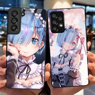 RE ZERO Ram Rem 04 Glass Phone Case For Samsung Galaxy S9 Plus S10 S10e S20 FE S20 Plus S21 S22 S23 
