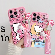 For Huawei Y5 2018 Y5 Prime Y5P Y6P Y6 2018 Y6 2018 Y5 Lite 2018 Prime 2018 Y6 2019 Y6 Pro 2019 Y6S Cute 3D Hello Kitty Pink Phone Case Sof Case With Toy Key Chain Wrist Strap