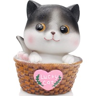 H&W Kitten Money Bank (Gray), Shatterproof Cat Piggy Bank, First Coin Bank, Best Christmas Birthday 