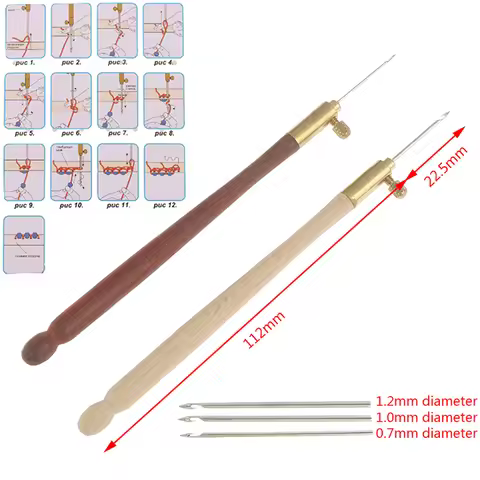 French Embroidery Needles Tambour Crochet Hook Luneville Hook with 3 Needles