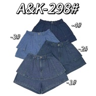 AK-298 Bonnie Jeans Highwaist Denim Layered Jeans Shorts Wanita