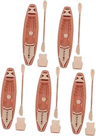 SUPVOX 5Sets Miniature Kayak Model Set with Oars Realistic Plastic Canoe for Educational Outdoor Fun