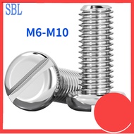 GB67 pan head one-word screw 304 stainless steel round head slotted bolt M6/M8/M10【SS-HX】