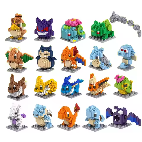 66pcs Pokemon Small Building Nanoblock Cartoon Pikachu Animal Model Education Game Graphics Pokemon 