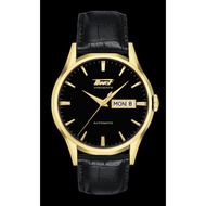 TISSOT T019.430.36.051.01 T0194303605101 Men's Watch HERITAGE VISODATE black dial gold index leather