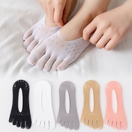 5pairs Women Socks with Fingers Breathable Summer Ultra-thin Transparent Sock Invisible Elastic Boat