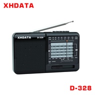 XHDATA D-328 Portable Radio FM/AM/SW Full Band MP3 Player With TF Card Jack Rechargeable radio วิทยุ