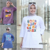 ARELS.ID Women's Oversized Long Sleeve T-Shirt 7/8 Latest Jumbo ML XL XXL LD 130 Muslim Hijab T-Shir