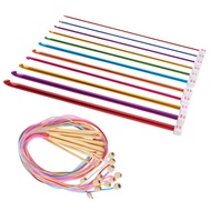 wsustore--23Pcs Tunisian Crochet Hook Set Include Plastic Cable Afghan Crochet Hook and Tunisian Afg