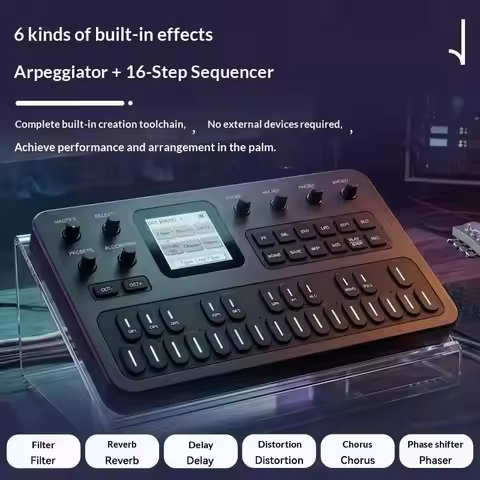 In Stock M-Vave Fm1 Portable Fm Synthesizer Effect Pedal 12h Battery 6-Operator 32-Algorithm 128 Pre