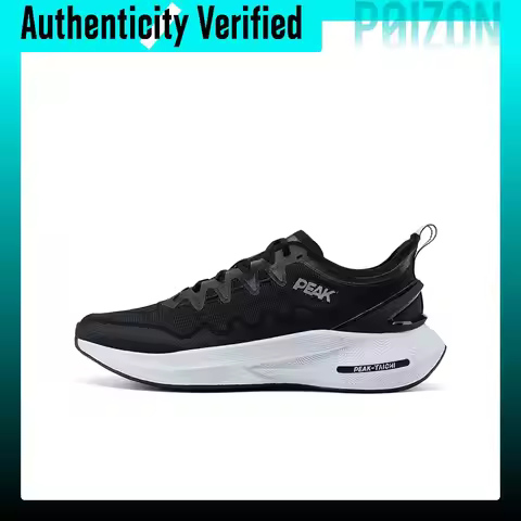 PEAK Cushioning Slip Resistant Abrasion Resistant Breathable Low top Running Shoes Men's Black Bayma