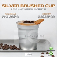 EC 50/100PCS 9oz&16oz Silver Cup Stainless Steel Cups Reusable Beer Coffee Cups