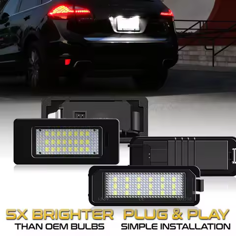 2Pc LED Number Car License Plate Light Lamp For Porsche 911 992 997 991 Cayenne 958 Macan Taycan Pan