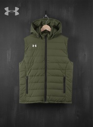 Rompi Puffer Parasut Pria Jaket Puffer Abu Abu Tanpa jaket casual logo under armour