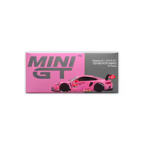 MINIGT 1:64 Porsche 911 GT3 R Pink Dinosaur Car Alloy Model Miniature Diecast Collection Toy1052