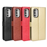 Suitable for Motorola G51 Phone Case Motorola G51 5G Phone Leather Case Flip Crazy Horse Pattern Lan