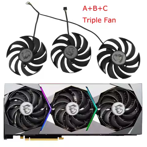 Graphics Card Fan,2Ball Bearing,PLD10010B12HH,For MSI GeForce RTX 3090 Ti GAMING X TRIO,GPU VGA Cool