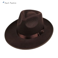 HuaX Men Retro Fedora Hat Casual Wide Brim Breathable Quick-Drying Sunshade Panama Jazz Hat