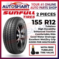 Sunfull 155 R12 Suzuki Multicab Tubeless Car Tire (2 PCS)