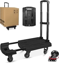 Folding Hand Truck Portable Trolley Compact Utility Luggage Cart with 245Kg/540Lbs Heavy Duty 7 Remo