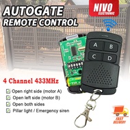 4CH 433Mhz Remote Control Auto Gate Door Wireless Premium Remote Control DIP Switch Code Auto Gate Controller