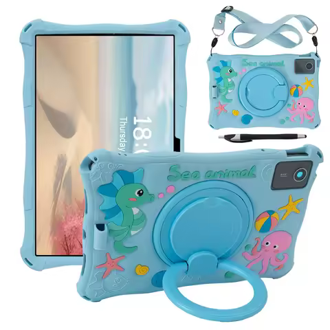 Soft Silicon Kids Case For Lenovo Xiaoxin Pad 11 2025 2024 TB-331FC 360 Rotating Stand Handle Tablet