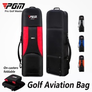 PGM Golf Aviation Bag, Thickened Double Layer Aircraft Bag with Pulley Golf Bag