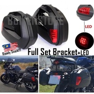 Motorcycle side box luggage with led and bracket universal V35N MT09 TRACER VERSYS 650 TNT250 VULCAN