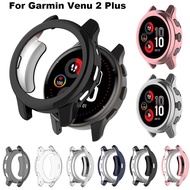 Protective Case Cover for Garmin Venu 2 Plus Smart Watch Plating TPU Case Replacement Shell Frame