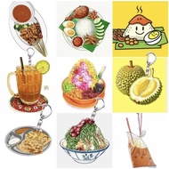 Malaysia Famous Food Cartoon Local Food Souvenir Gantungan Kunci Akrilik Anime Acrylic Keychain Coll