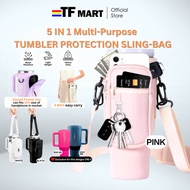 SUNDAYEROO Tumbler Carrier Pouch Bag With Mobile Wallet Pocket And Shoulder Strap For 900-1200ml Sar