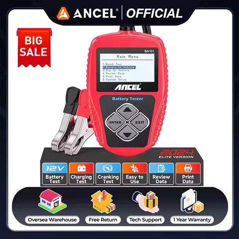 ANCEL BA101 12V Car Motorcycle Battery Tester Cranking Charging Circut Test Battery Analyzer Circuit