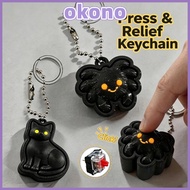 OKONO Clicker Fidget Keychain, Portable Quiet Tactile Clicking Clicker Fidget Toy,  Cat Spider Shape